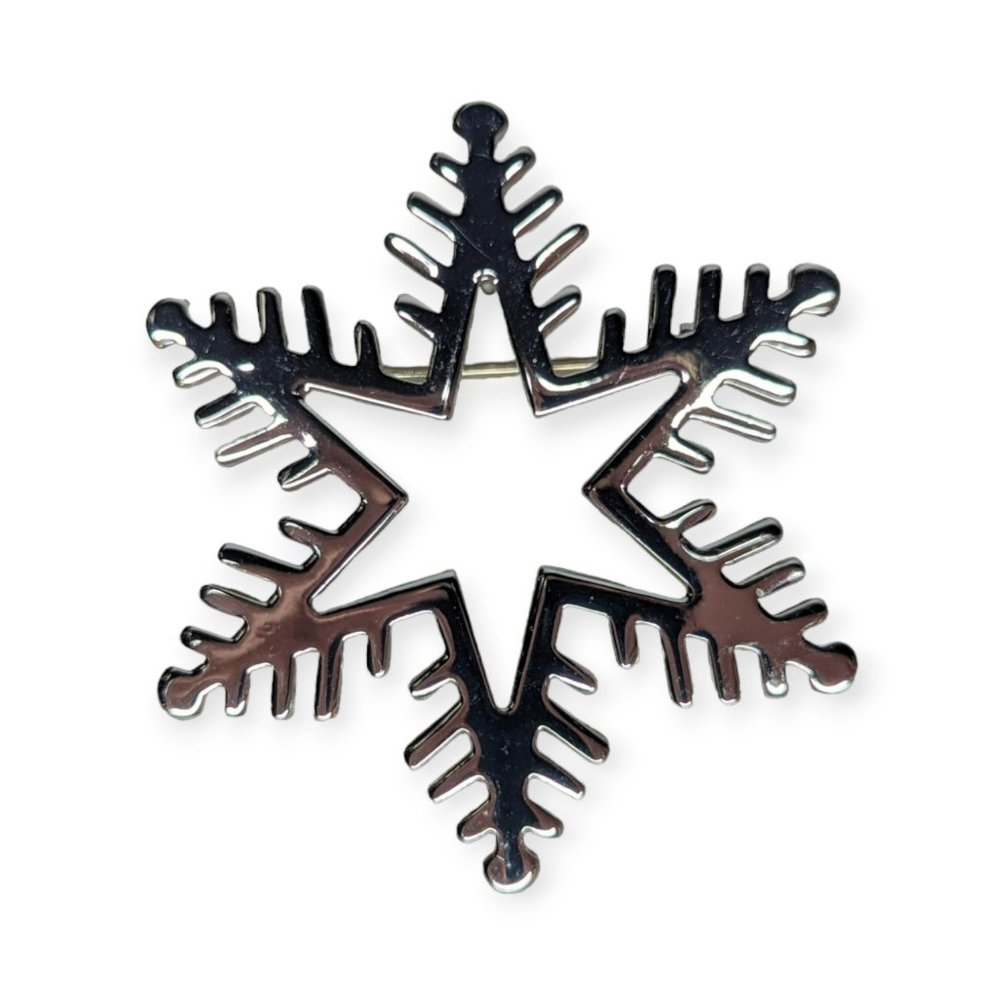 Best Shiny SilverTone Snowflake Pin/Brooch/Pendant